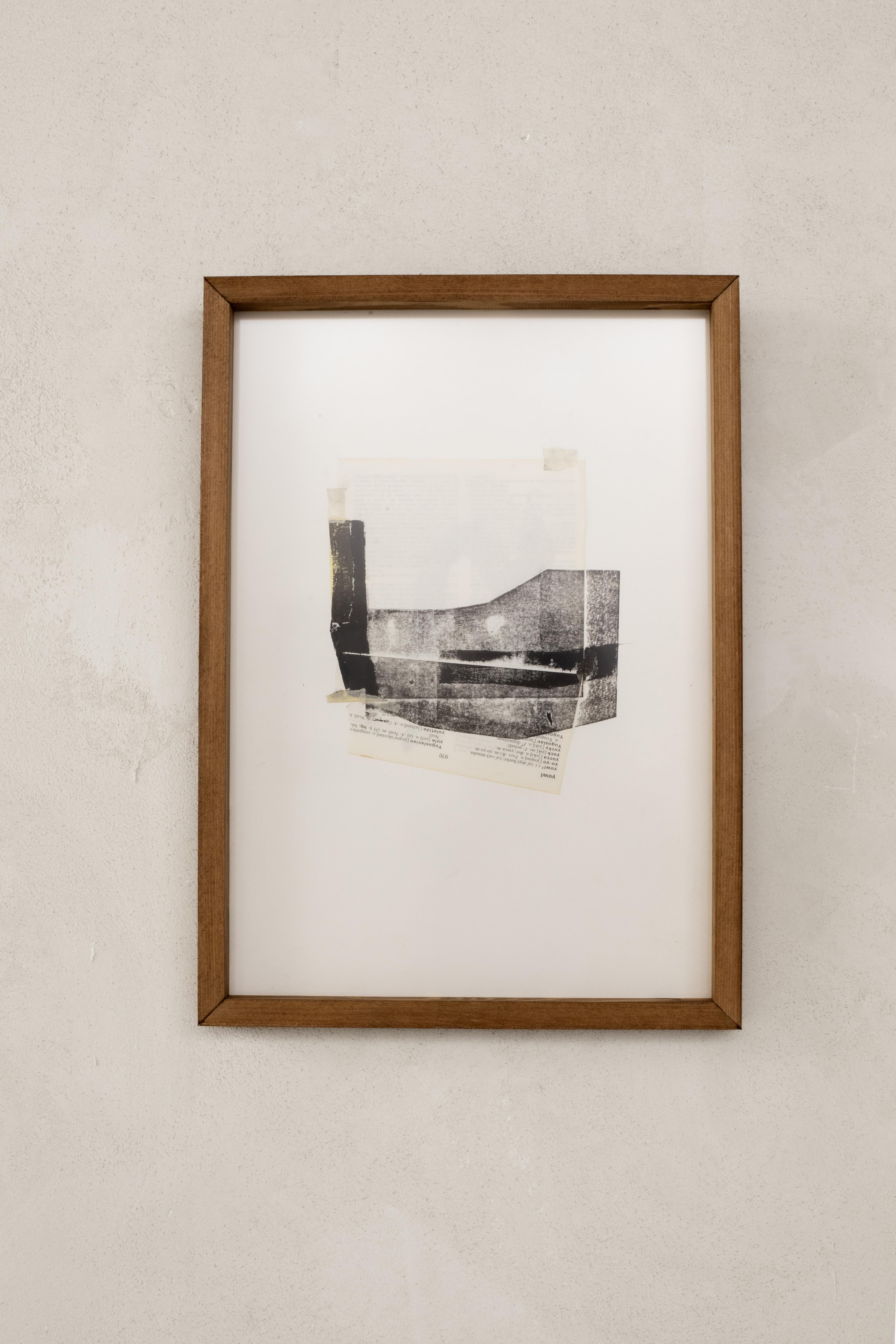 Abstract Minimalist Mixed-Media Collage on Paper by Beñat Olaberria 2025 For Sale 3