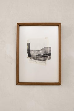 Collage abstrait minimaliste Mixed-Media sur papier de Beñat Olaberria 2025
