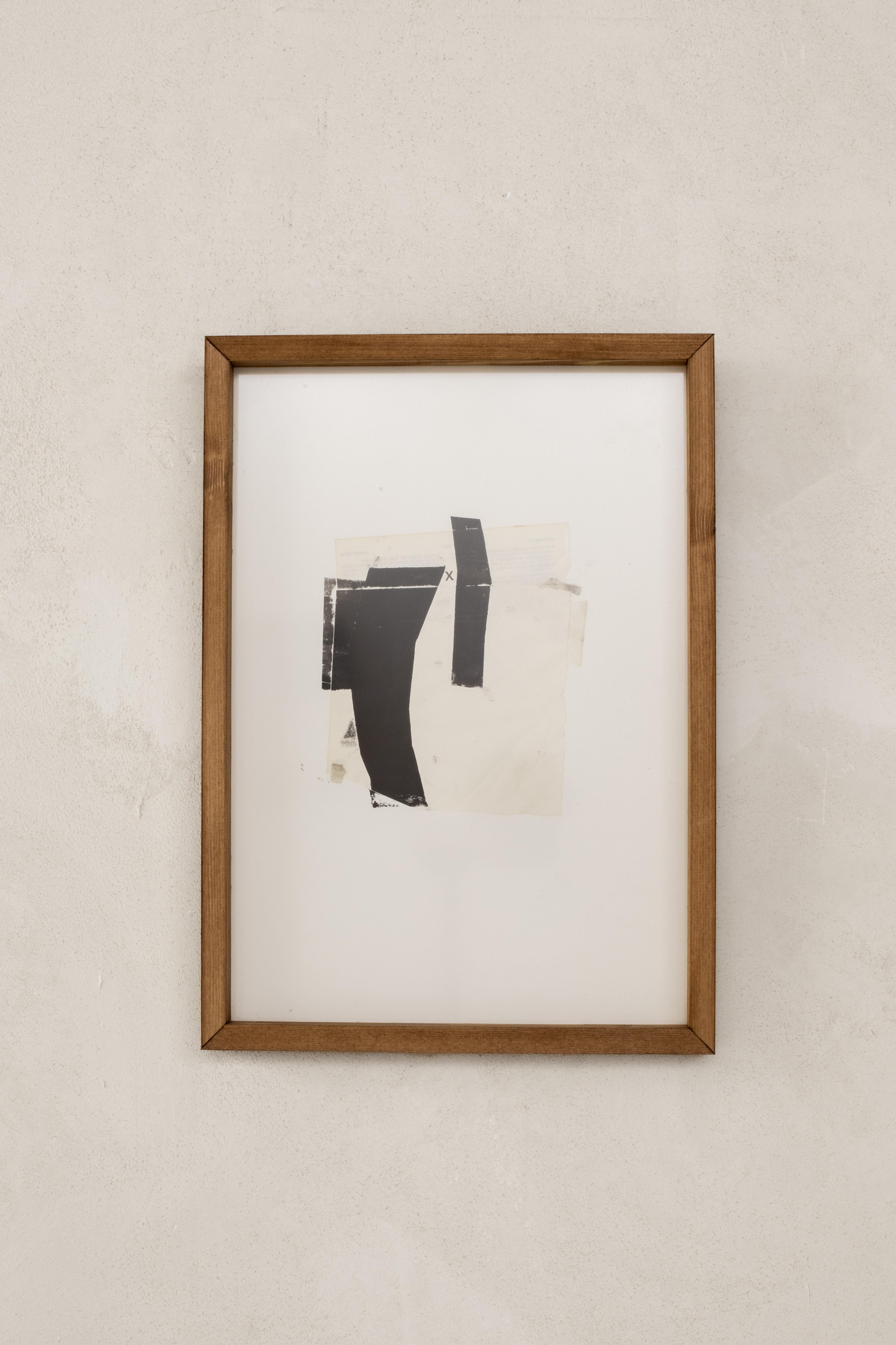 Abstract Minimalist Mixed-Media Collage on Paper by Beñat Olaberria 2025 For Sale 3