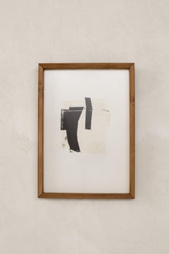 Abstrakte minimalistische Mixed-Media-Collage auf Papier von Beñat Olaberria 2025