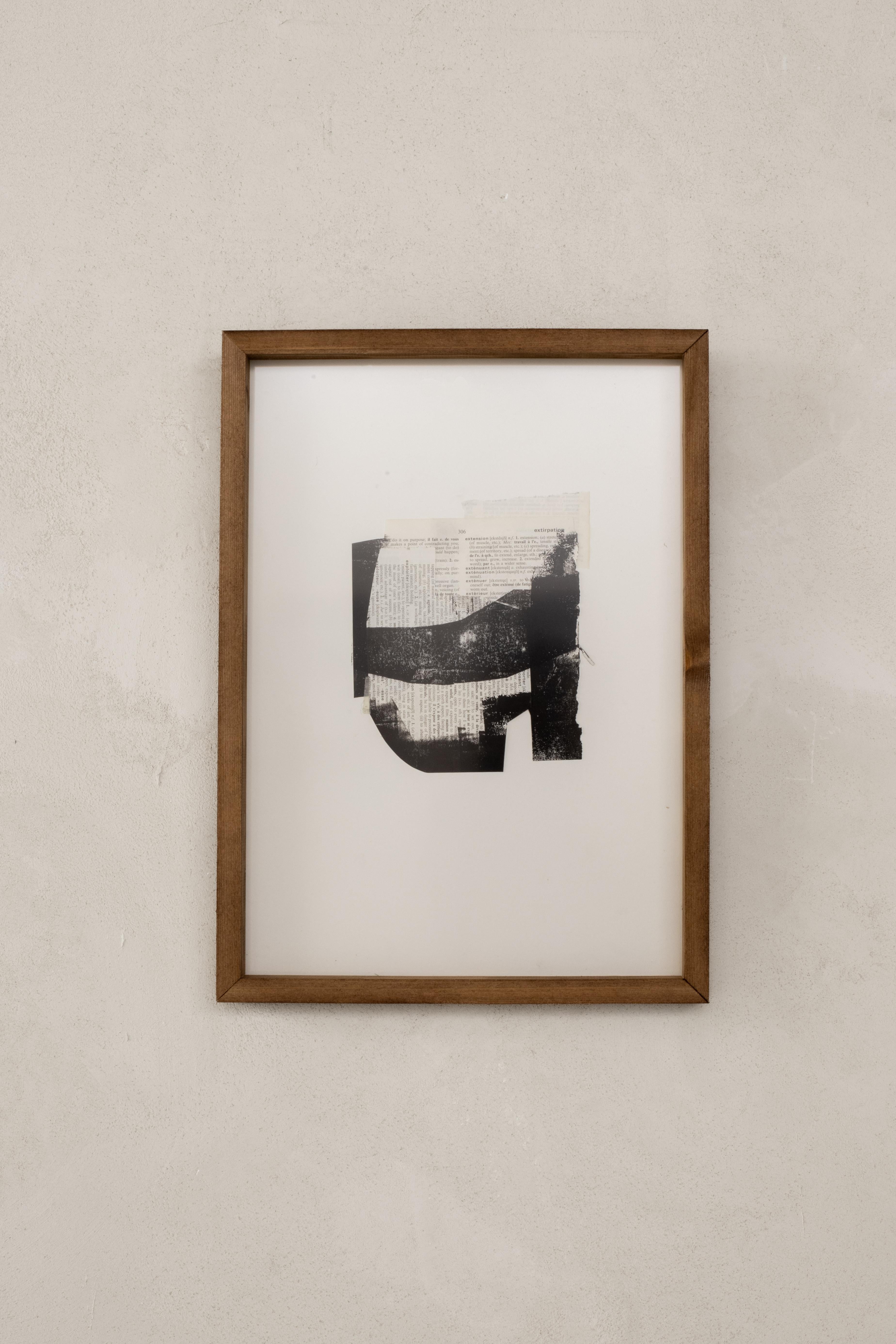 Abstract Minimalist Mixed-Media Collage on Paper by Beñat Olaberria 2025