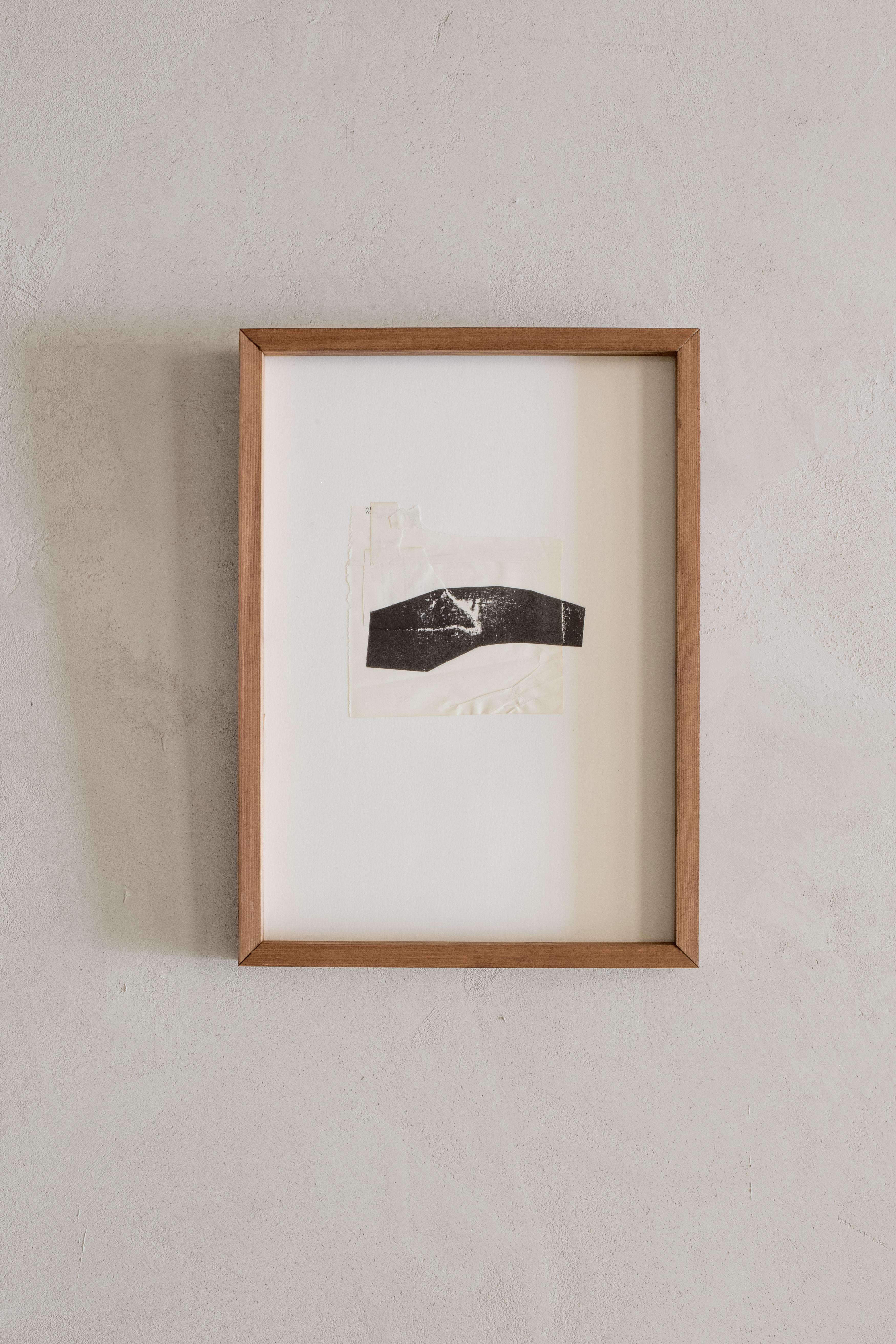 Abstract Minimalist Mixed-Media Collage on Paper by Beñat Olaberria 2025 For Sale 3