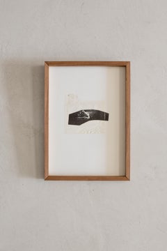 Abstrakte minimalistische Mixed-Media-Collage auf Papier von Beñat Olaberria 2025