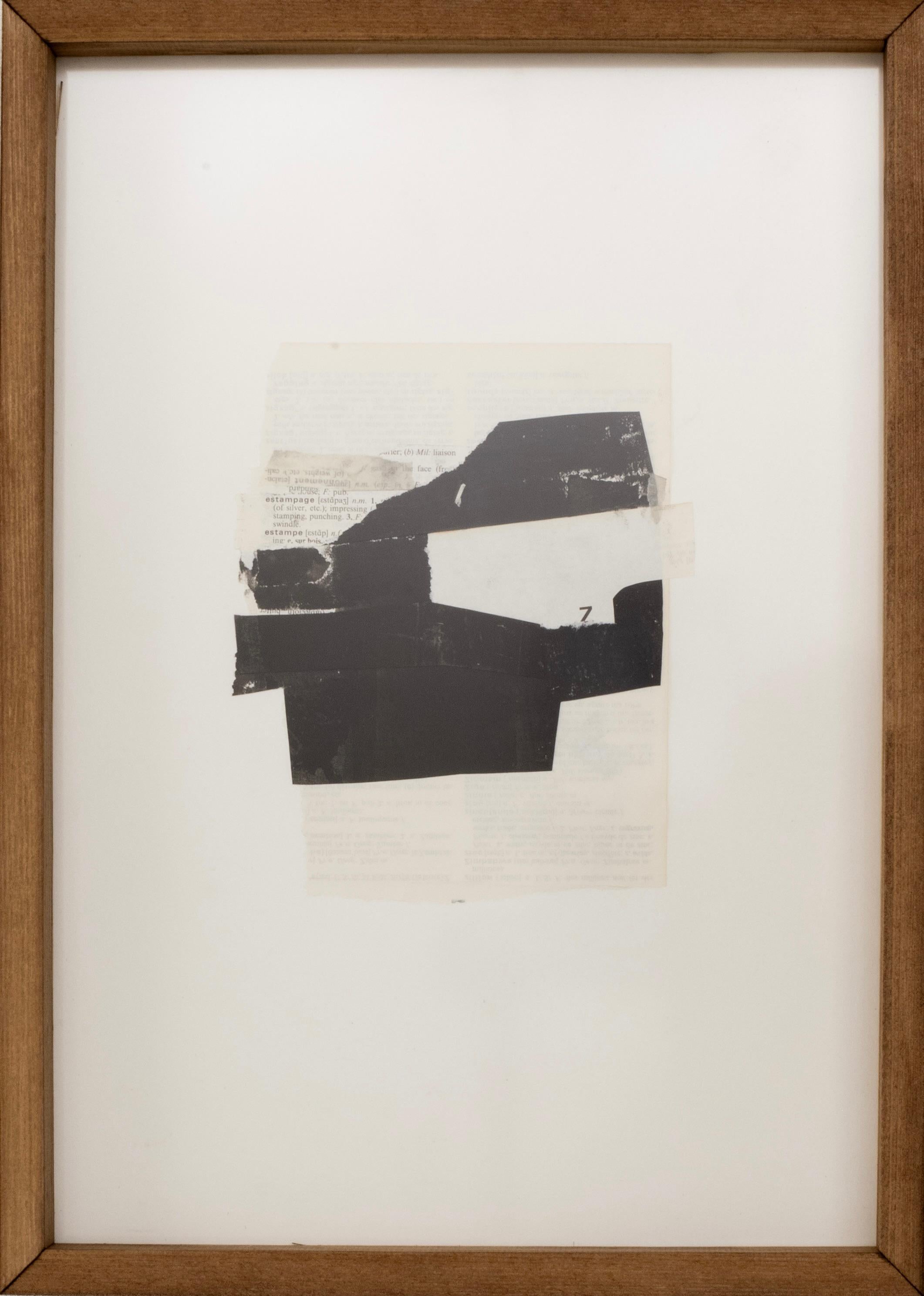 Collage abstrait minimaliste Mixed-Media sur papier de Beñat Olaberria 2025