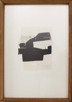 Collage abstrait minimaliste Mixed-Media sur papier de Beñat Olaberria 2025