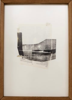 Collage abstrait minimaliste Mixed-Media sur papier de Beñat Olaberria 2025