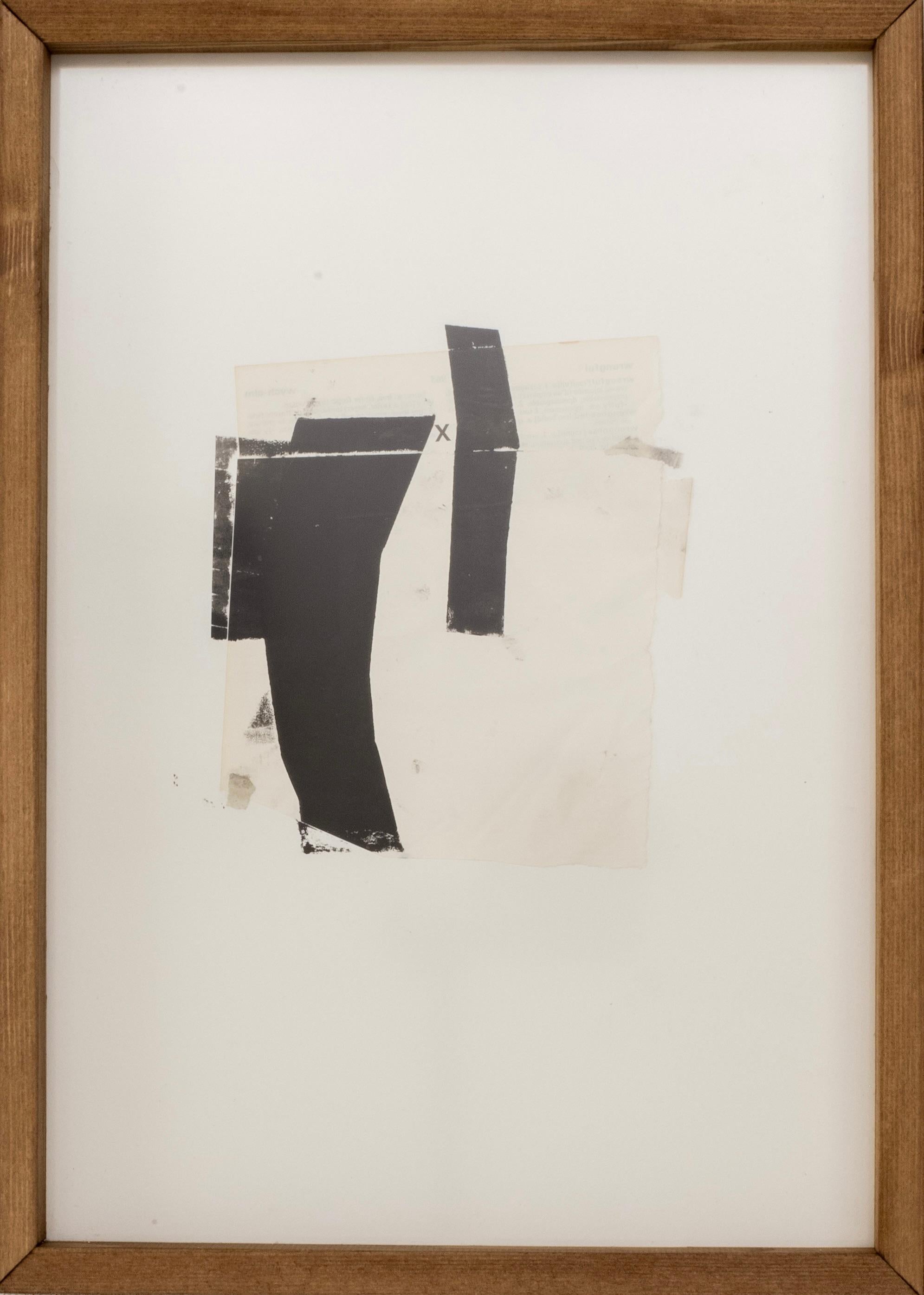 Abstract Minimalist Mixed-Media Collage on Paper by Beñat Olaberria 2025