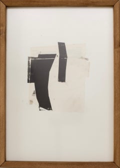 Collage abstrait minimaliste Mixed-Media sur papier de Beñat Olaberria 2025