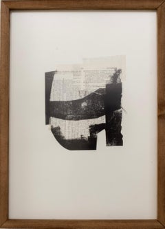 Collage abstrait minimaliste Mixed-Media sur papier de Beñat Olaberria 2025