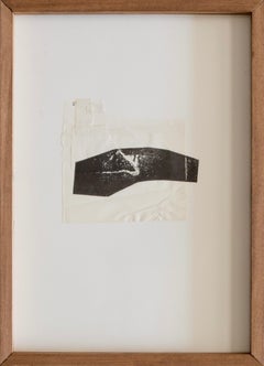 Collage abstrait minimaliste Mixed-Media sur papier de Beñat Olaberria 2025