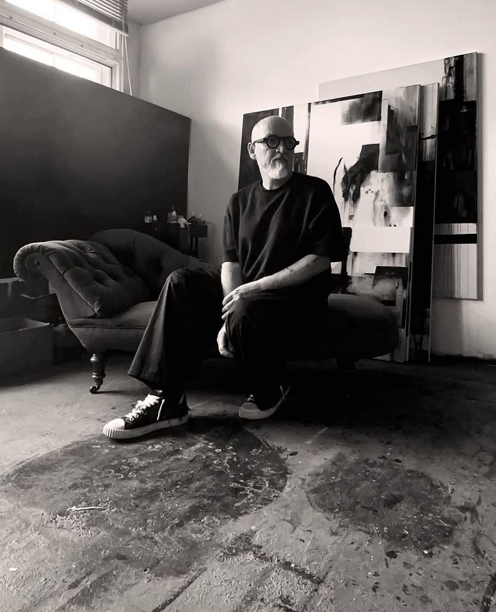 Abstract Monochrome Composition with Layered Textures by Beñat Olaberria For Sale 9