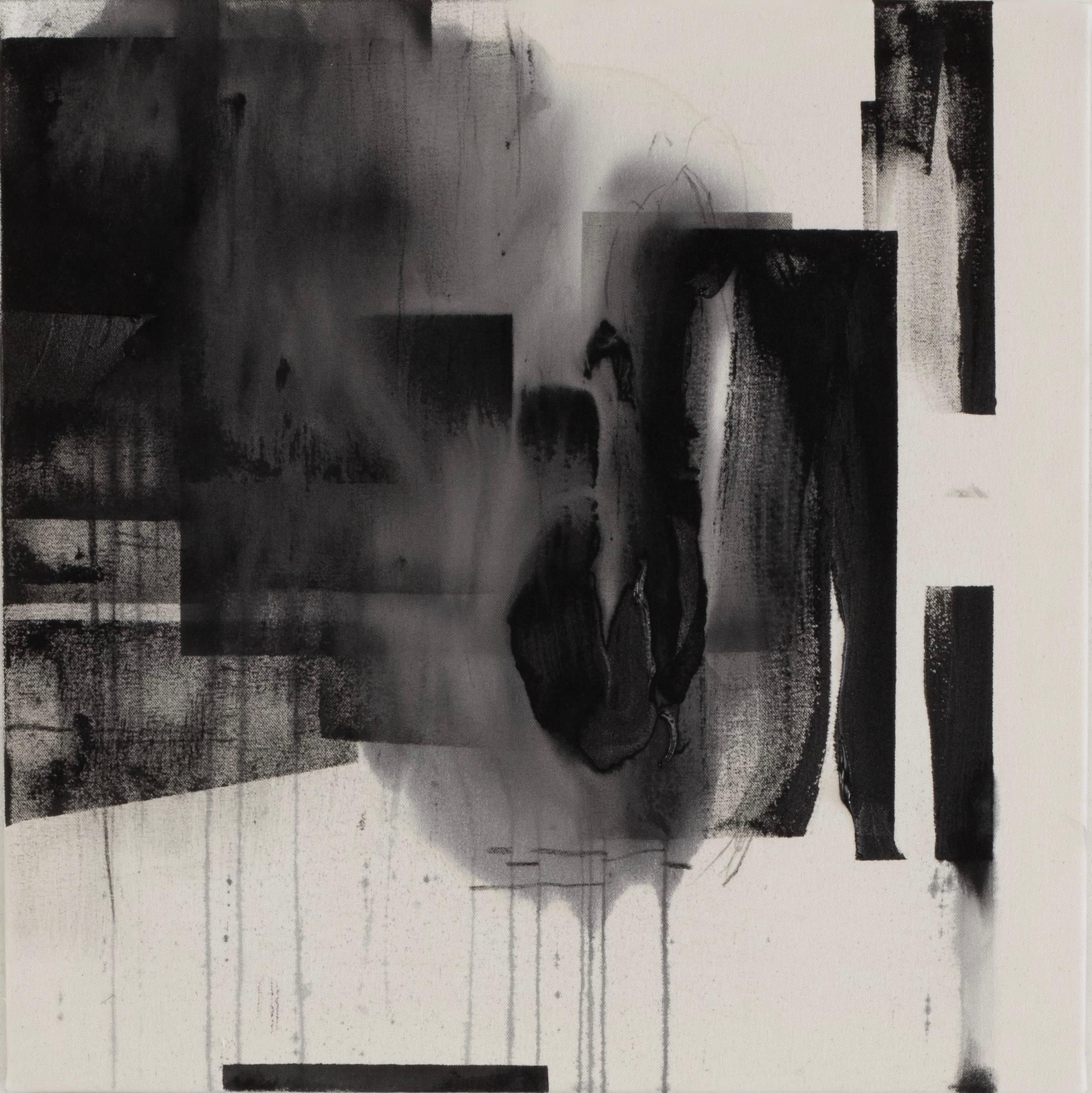 Abstract Monochrome Composition with Layered Textures by Beñat Olaberria For Sale 2