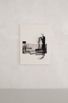 Monochrome Abstract Painting Layered Textures, 130x97 cm, New Beñat Olaberria