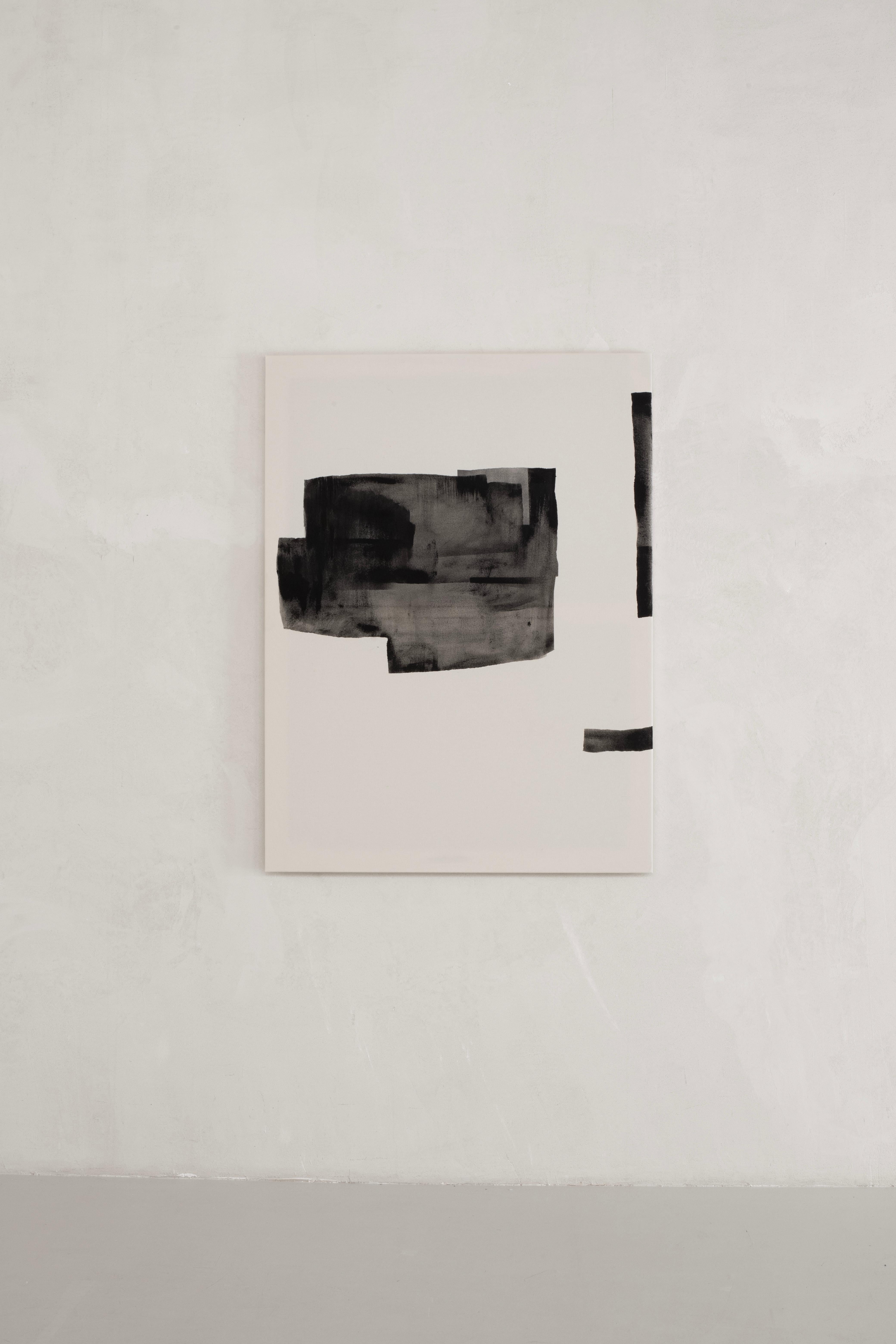 Abstract Monochrome Composition with Layered Textures by Beñat Olaberria For Sale 4