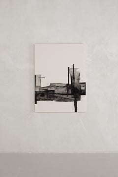 Abstract Monochrome Composition with Layered Textures by Beñat Olaberria