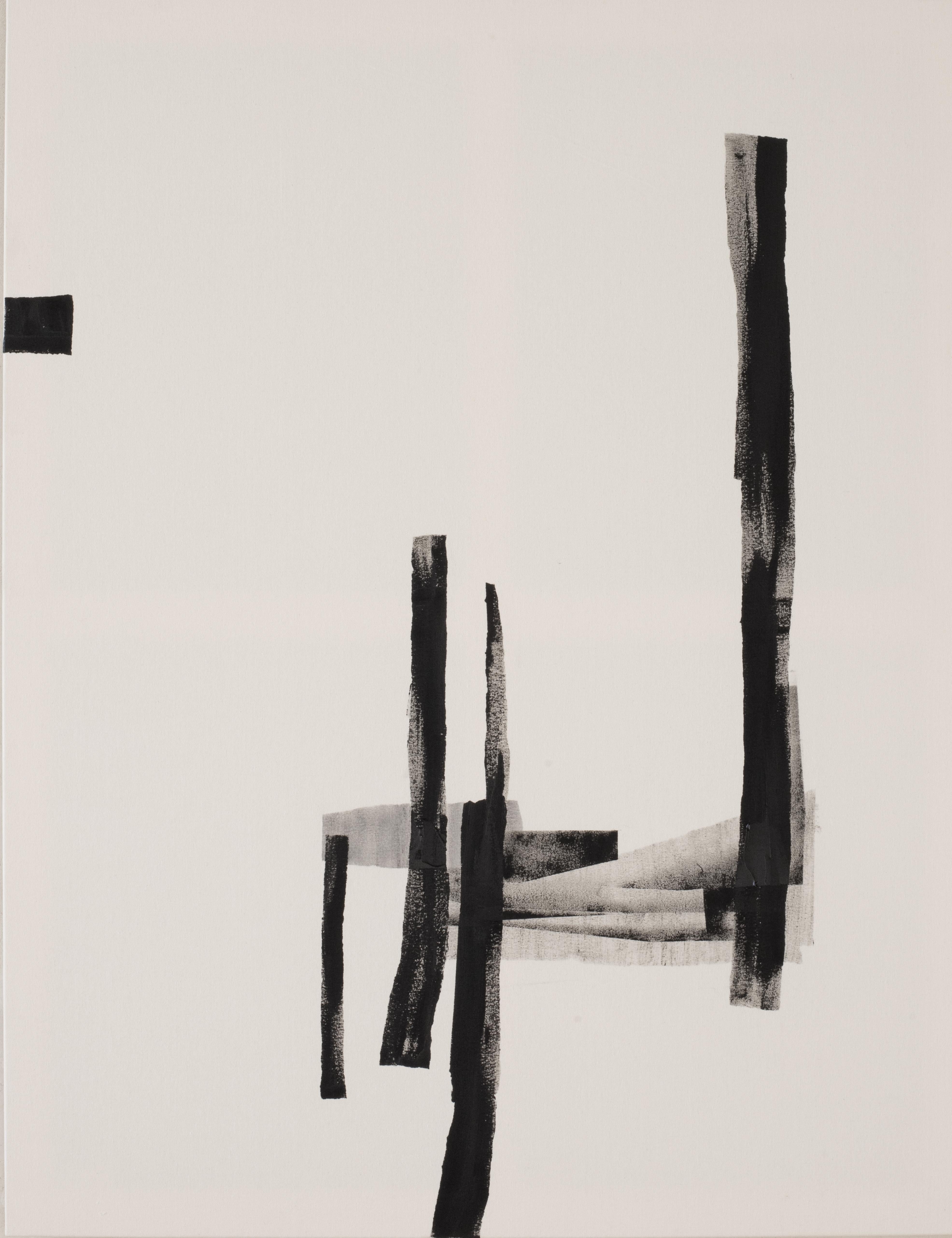 Abstract Monochrome Composition with Layered Textures by Beñat Olaberria