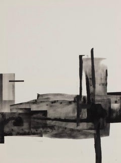 Abstract Monochrome Composition with Layered Textures by Beñat Olaberria