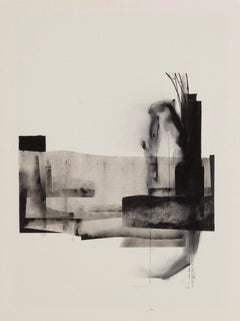 Abstract Monochrome Composition with Layered Textures by Beñat Olaberria
