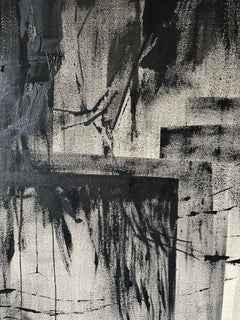 ABSTRACT Painting Black Color Contemporary Spanish Artist Beñat Olaberria 2023