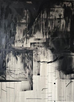 ABSTRACT Painting Black Color Contemporary Spanish Artist Beñat Olaberria 2023
