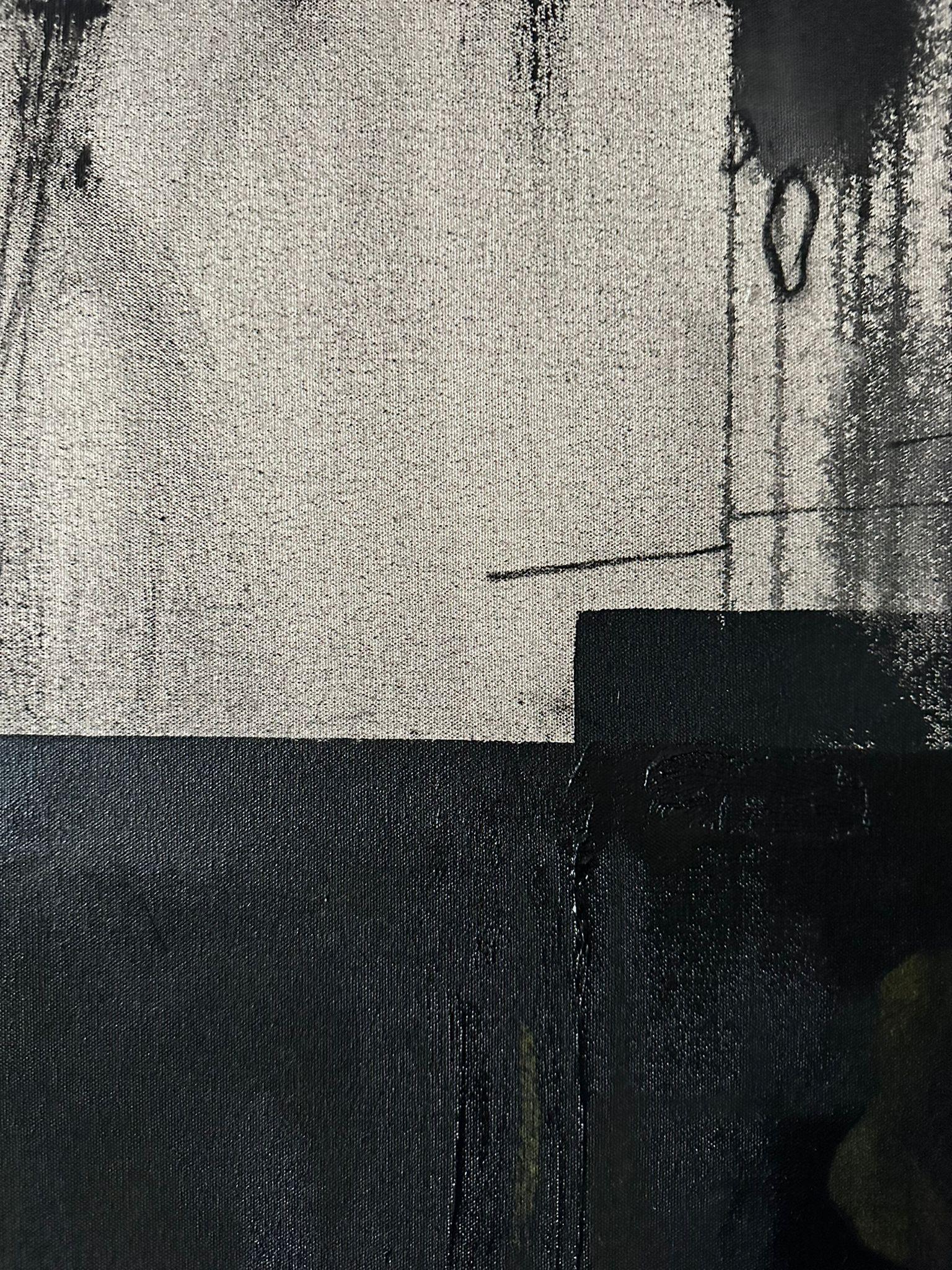 RESUMEN Pintura Negra Artista Español Contemporáneo Beñat Olaberria 2023 en venta 2