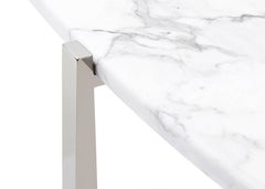 Beat Oval Coffee Table with Calacatta Marble Top by Powell & Bonnell