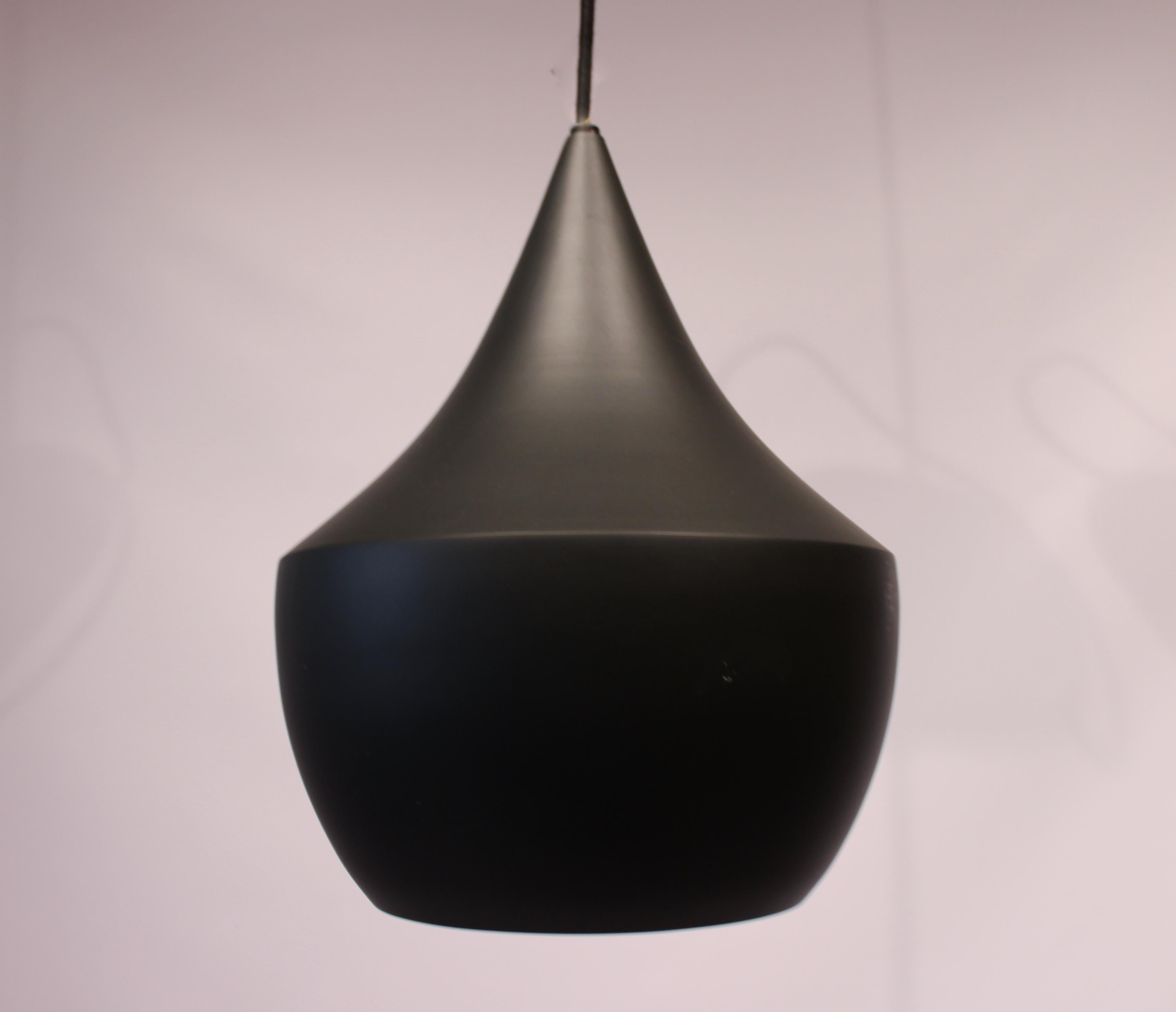 Scandinavian Modern Beat Pendant, Model BLA01EU, in the Color Black and in Brass by Tom Dixon