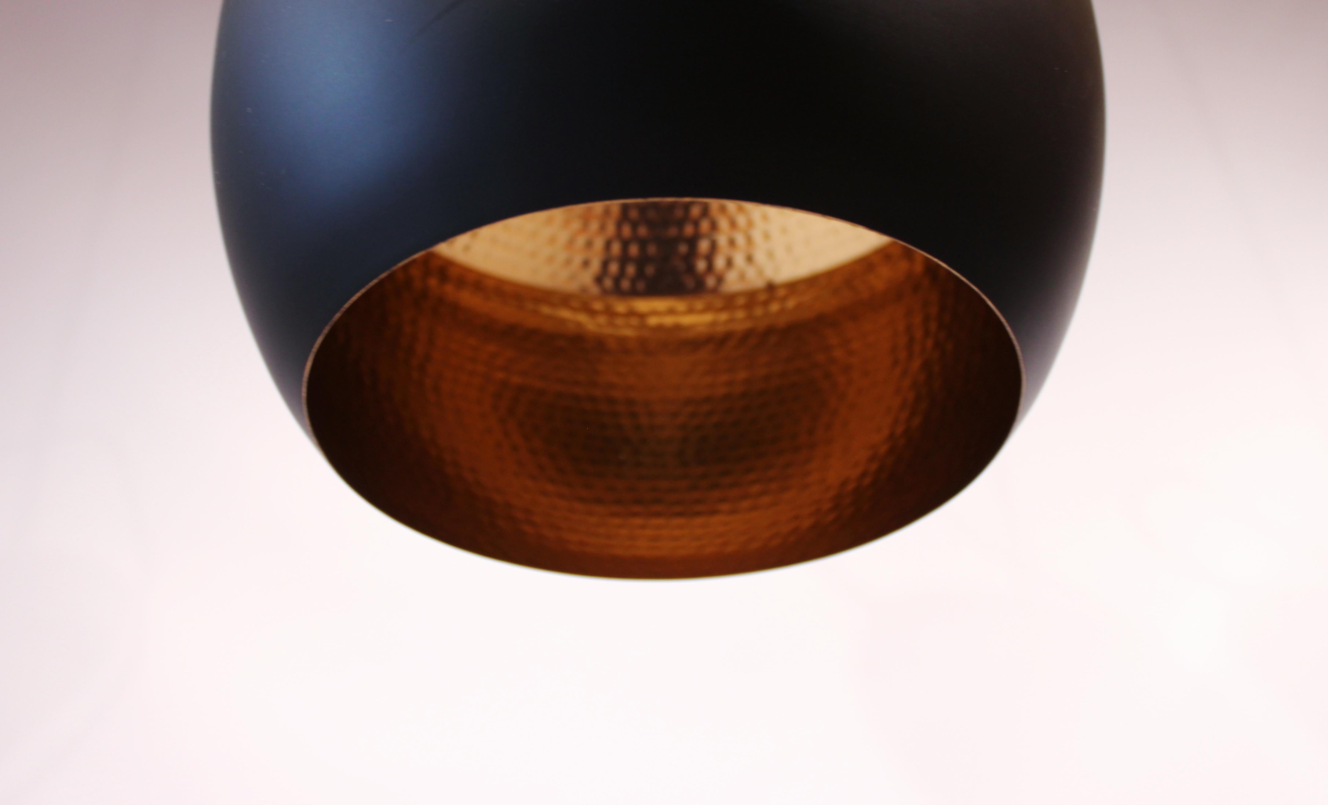 European Beat Pendant, Model BLA01EU, in the Color Black and in Brass by Tom Dixon