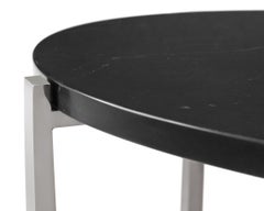 Beat Side Table in Black Chrome with Granite Top by Powell & Bonnell