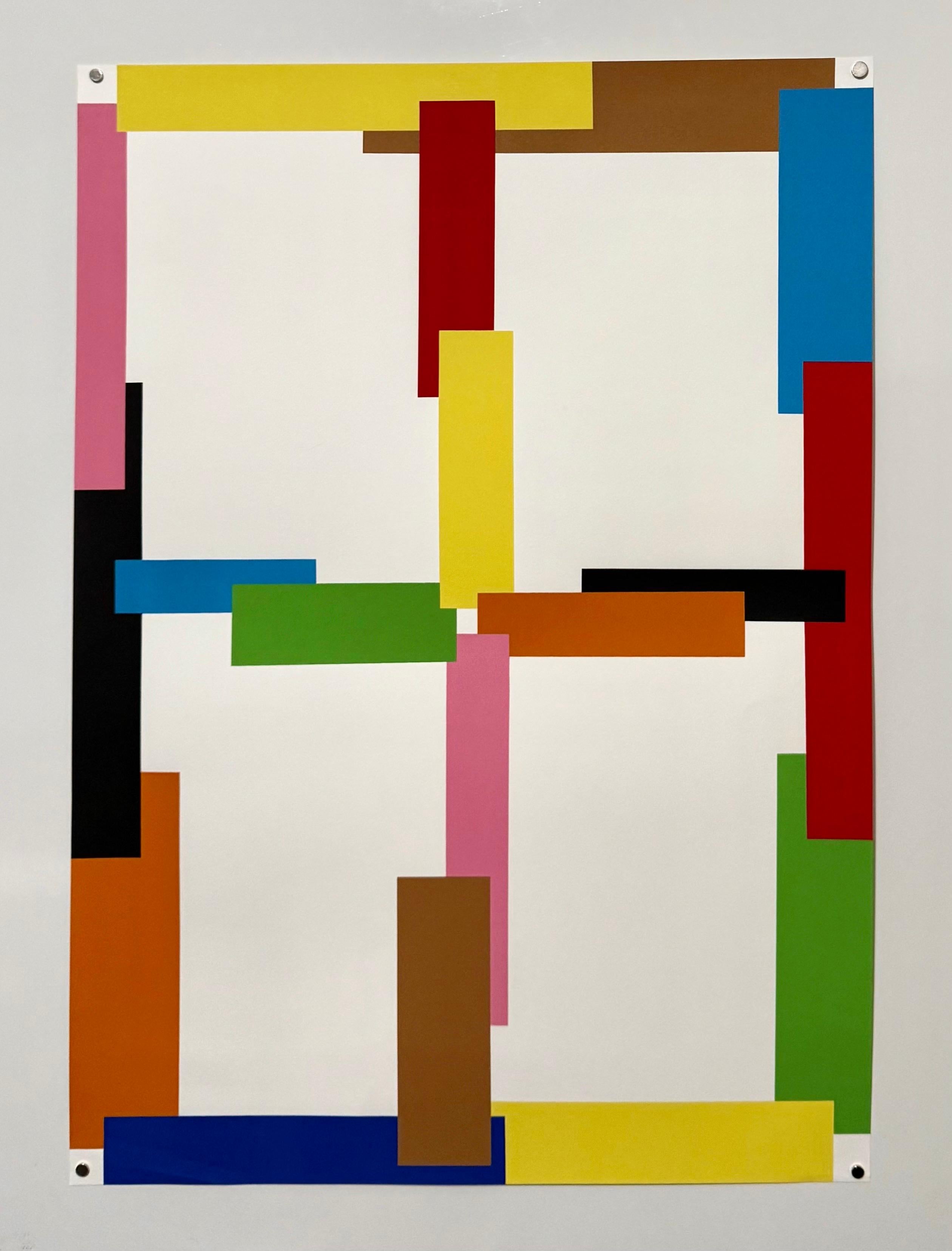 Arte contemporanea svizzera Beat Zoderer Serigrafia astratta a colori costruttivista in vendita 1