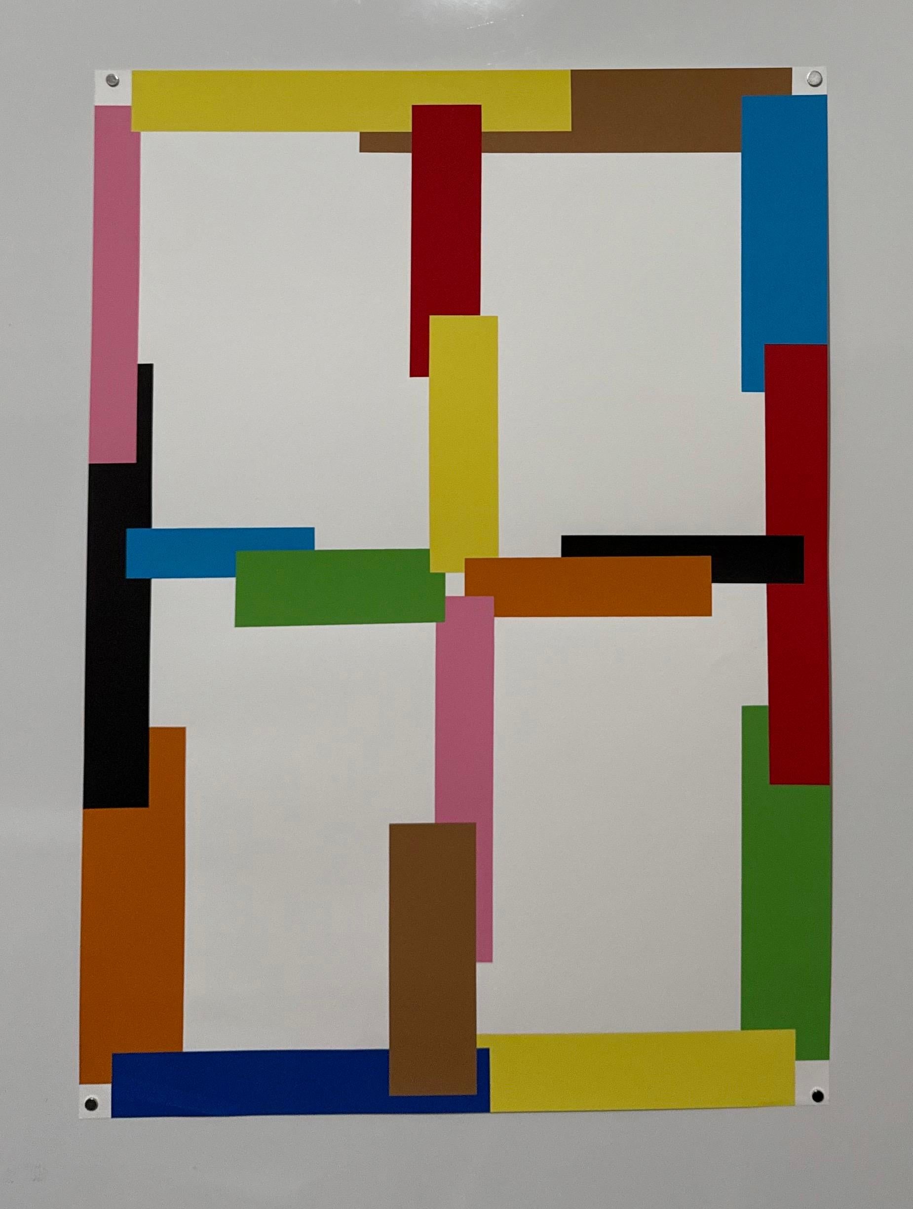 Arte contemporanea svizzera Beat Zoderer Serigrafia astratta a colori costruttivista in vendita 2