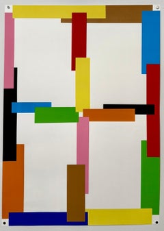 Art contemporain suisse Beat Zoderer Abstract Color Constructivist Screenprint