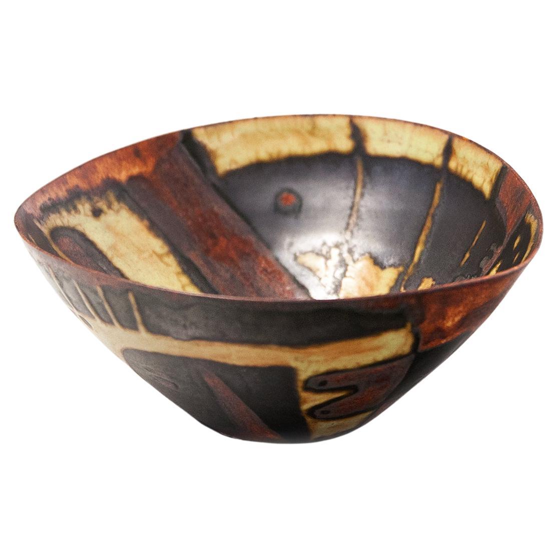Beate Kuhn Abstract Ceramic Bowl 1960s For Sale