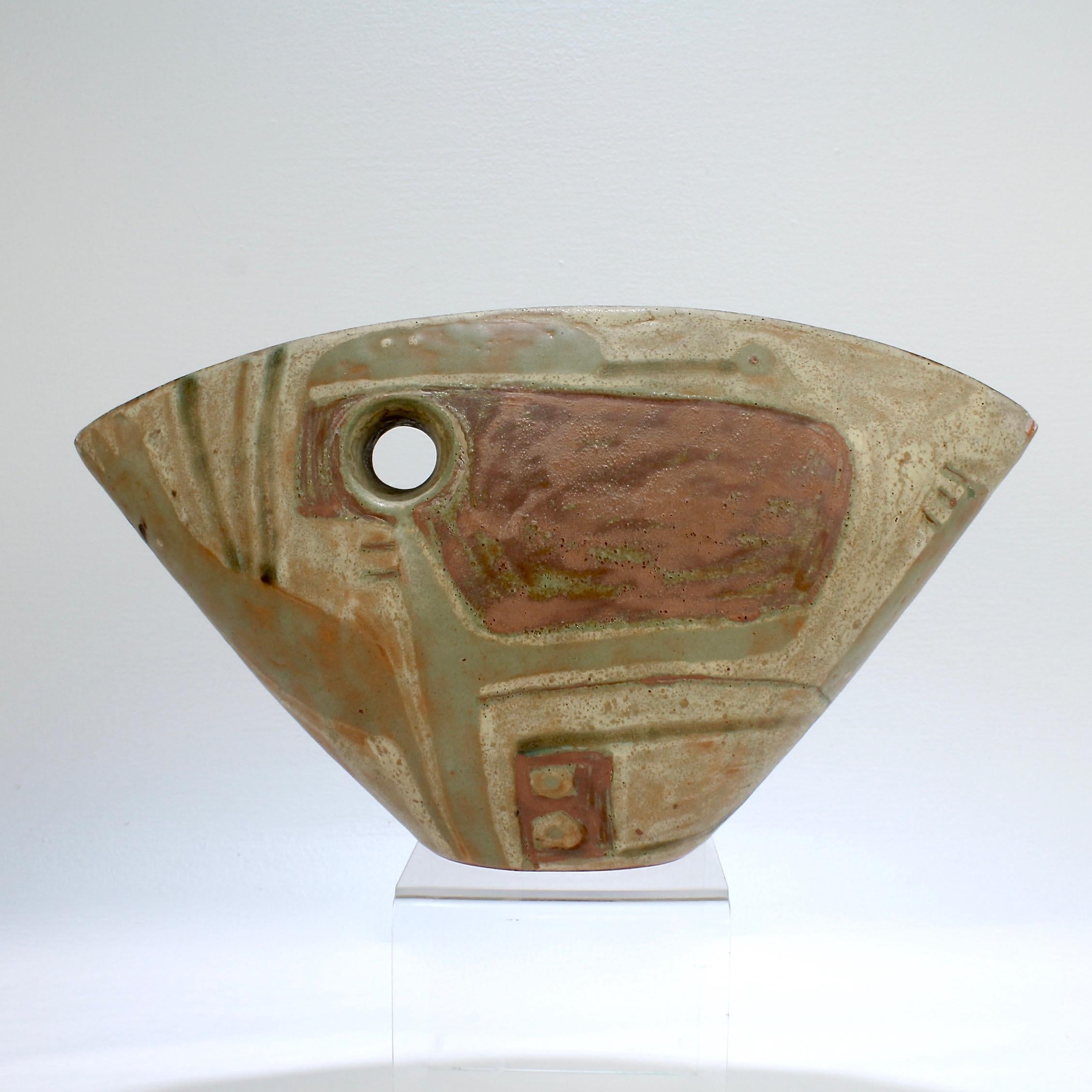 20th Century Beate Kuhn Mid-Century Modern German Studio Pottery Vase or Vessel