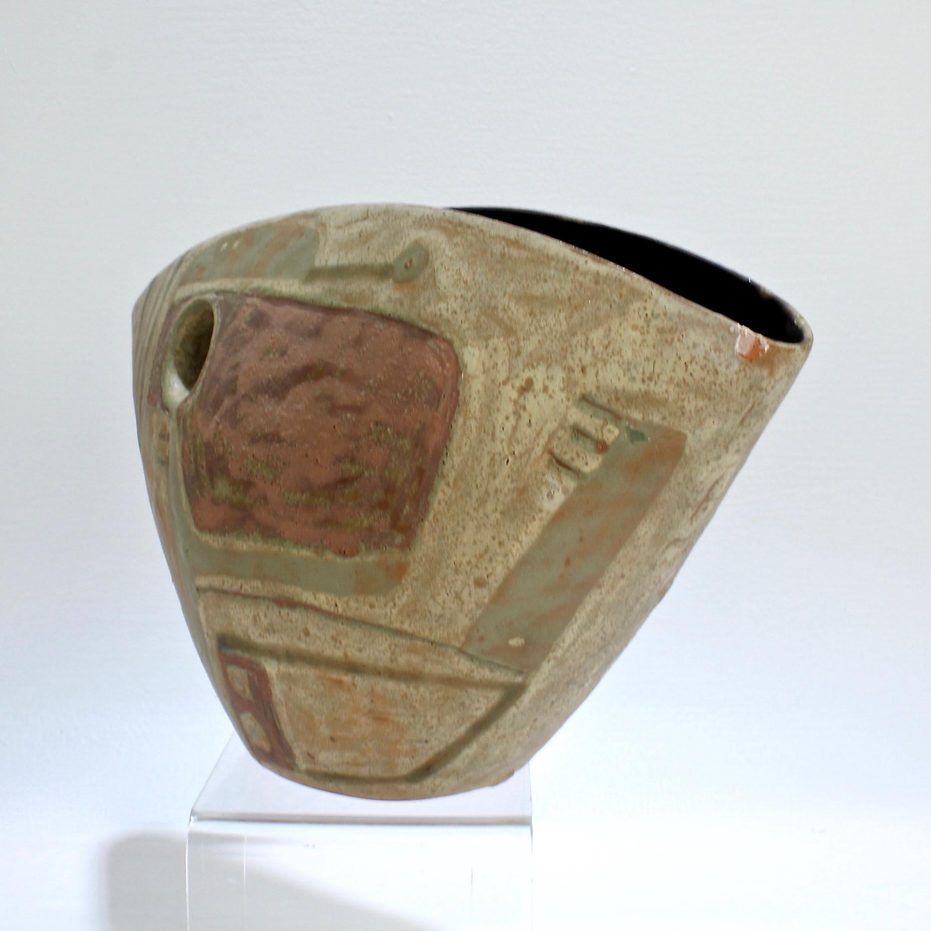 Beate Kuhn Mid-Century Modern German Studio Pottery Vase or Vessel 1