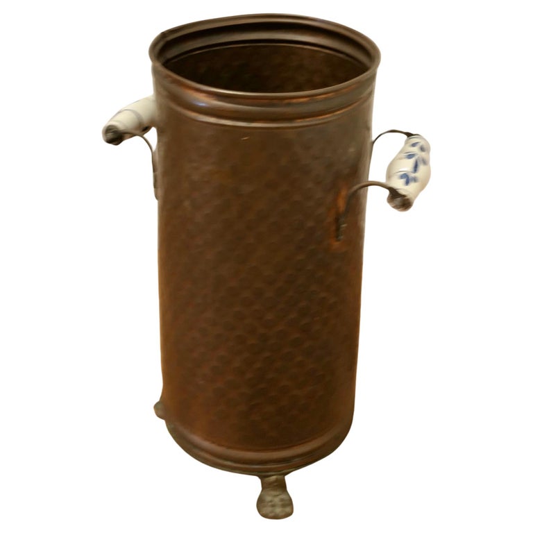 Beaten Copper Stick Stand, Umbrella Stand For Sale at 1stDibs