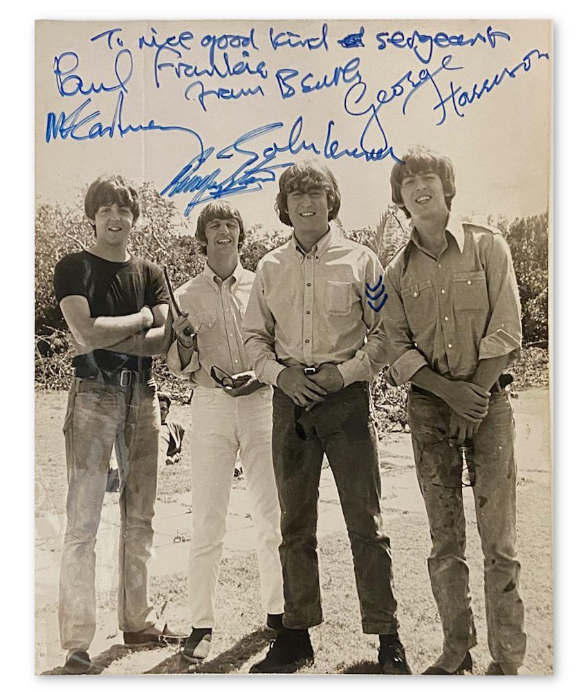 Beatles 1965 Signed Photograph In Good Condition In Jersey, GB