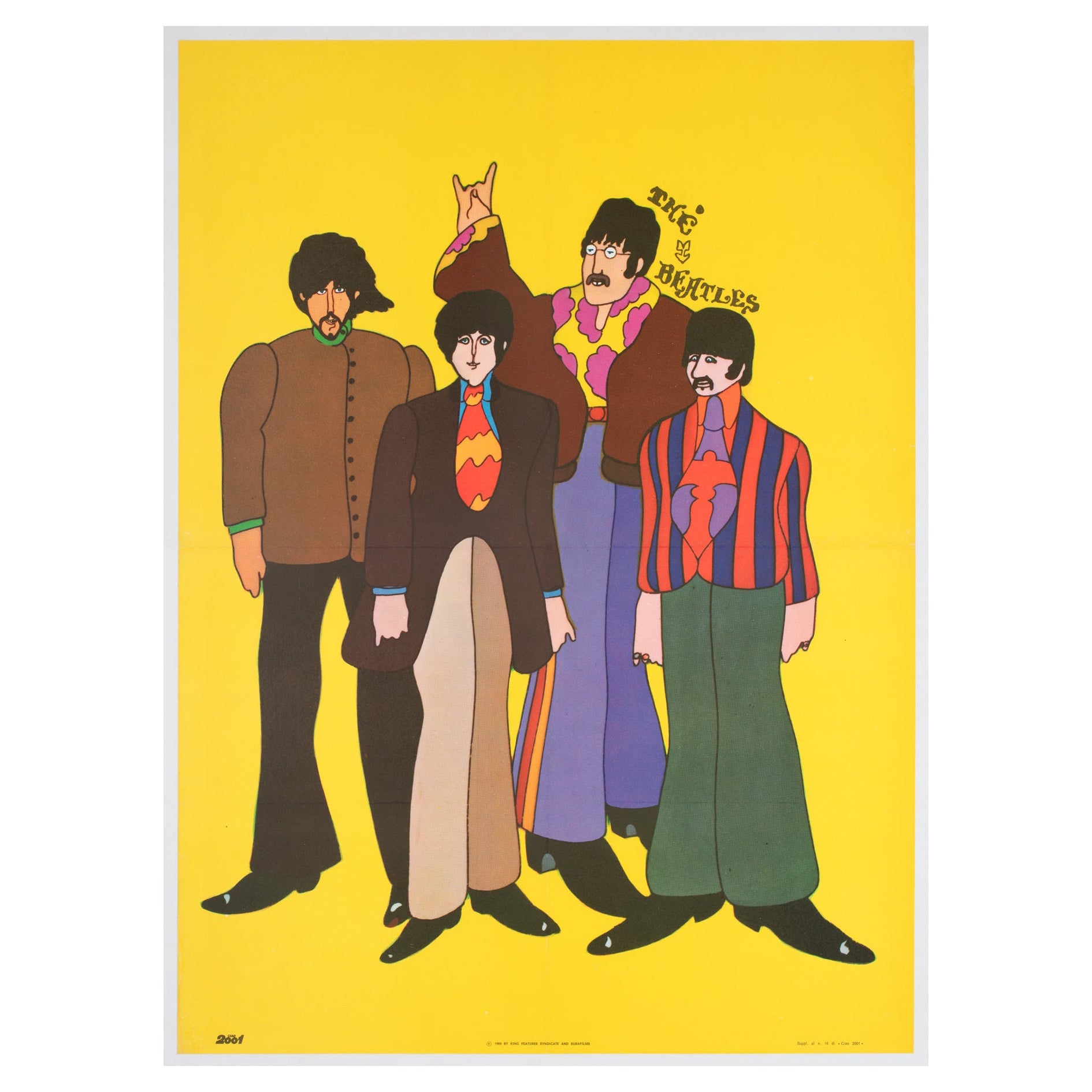 Beatles 1969 Ciao 2001 Vintage Italian Poster