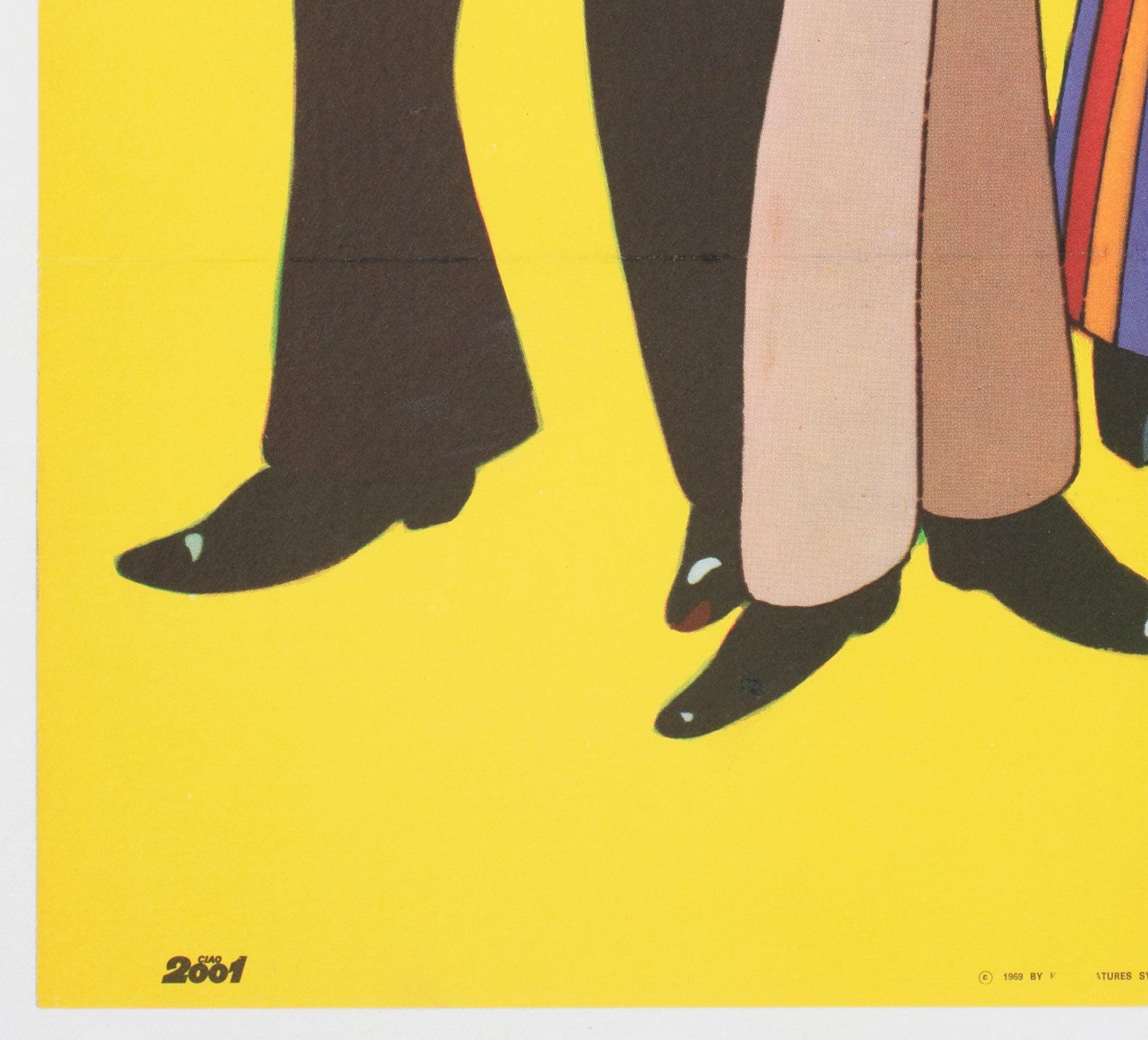 Beatles 1969 Ciao 2001 Vintage Italienisches Poster, Heinz Edelmann im Angebot 2