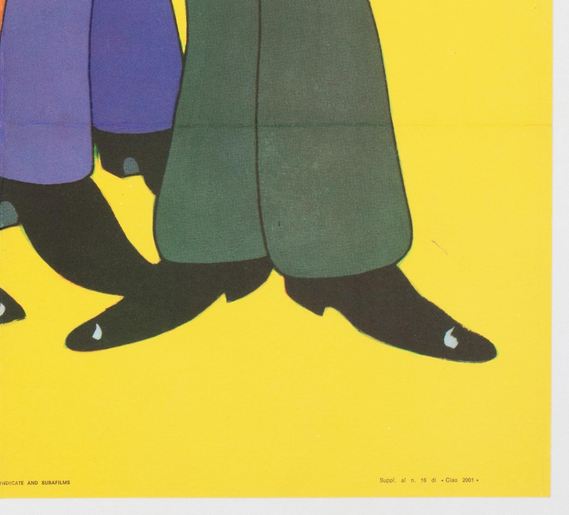 Beatles 1969 Ciao 2001 Vintage Italienisches Poster, Heinz Edelmann im Angebot 3