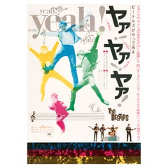 Affiche originale du film japonais A Hard Day's Night (Un jour dur) des Beatles, 1964