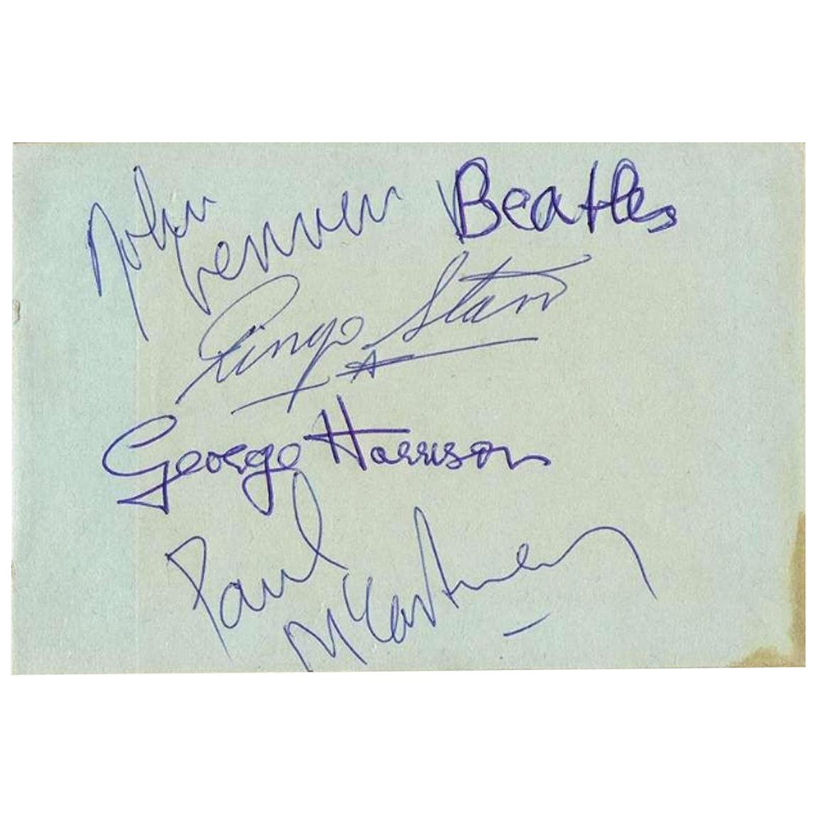 Beatles Autographed Album Page