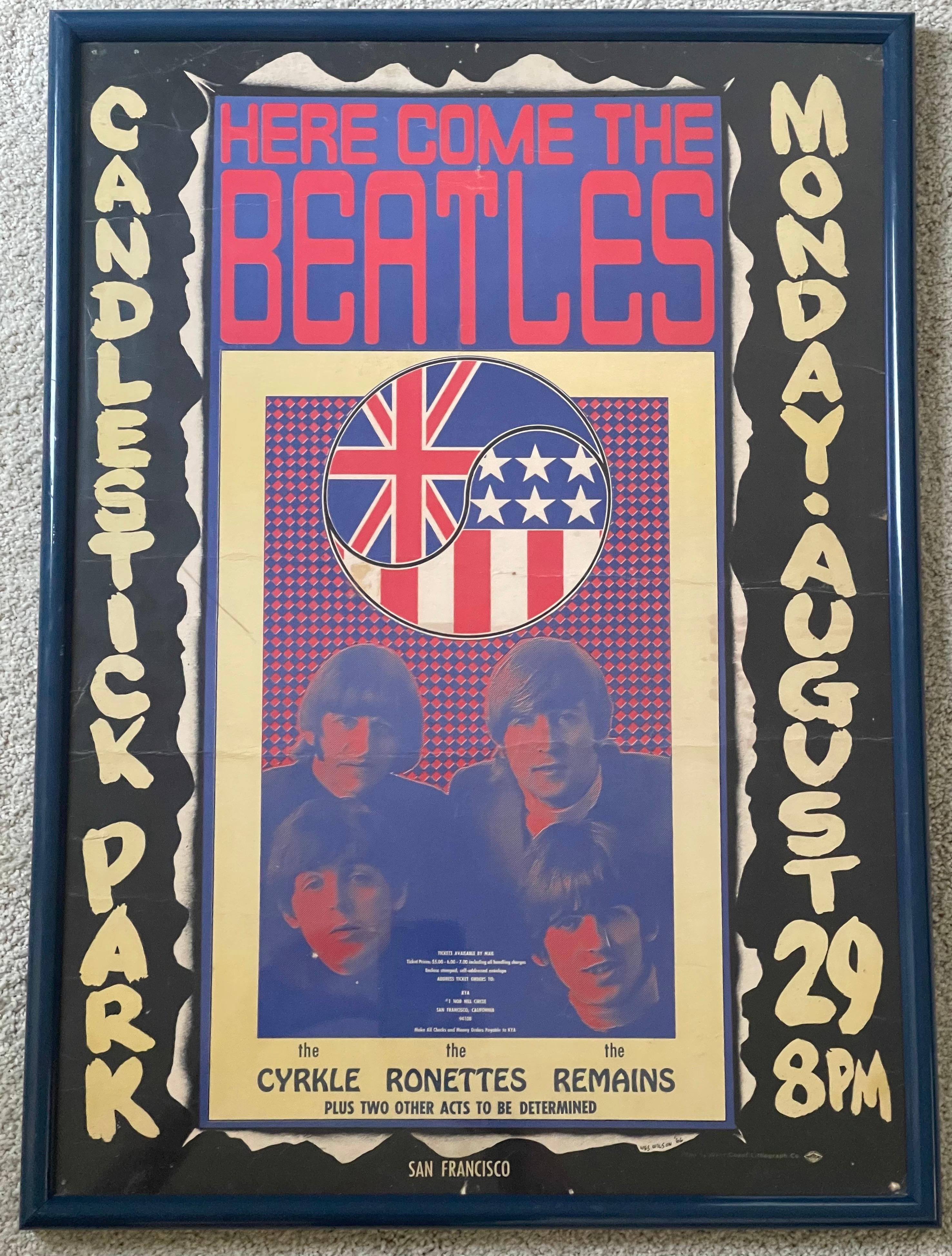 Beatles Concert Poster from Finale at Candlestick Park in San Francisco 1966 at 1stDibs