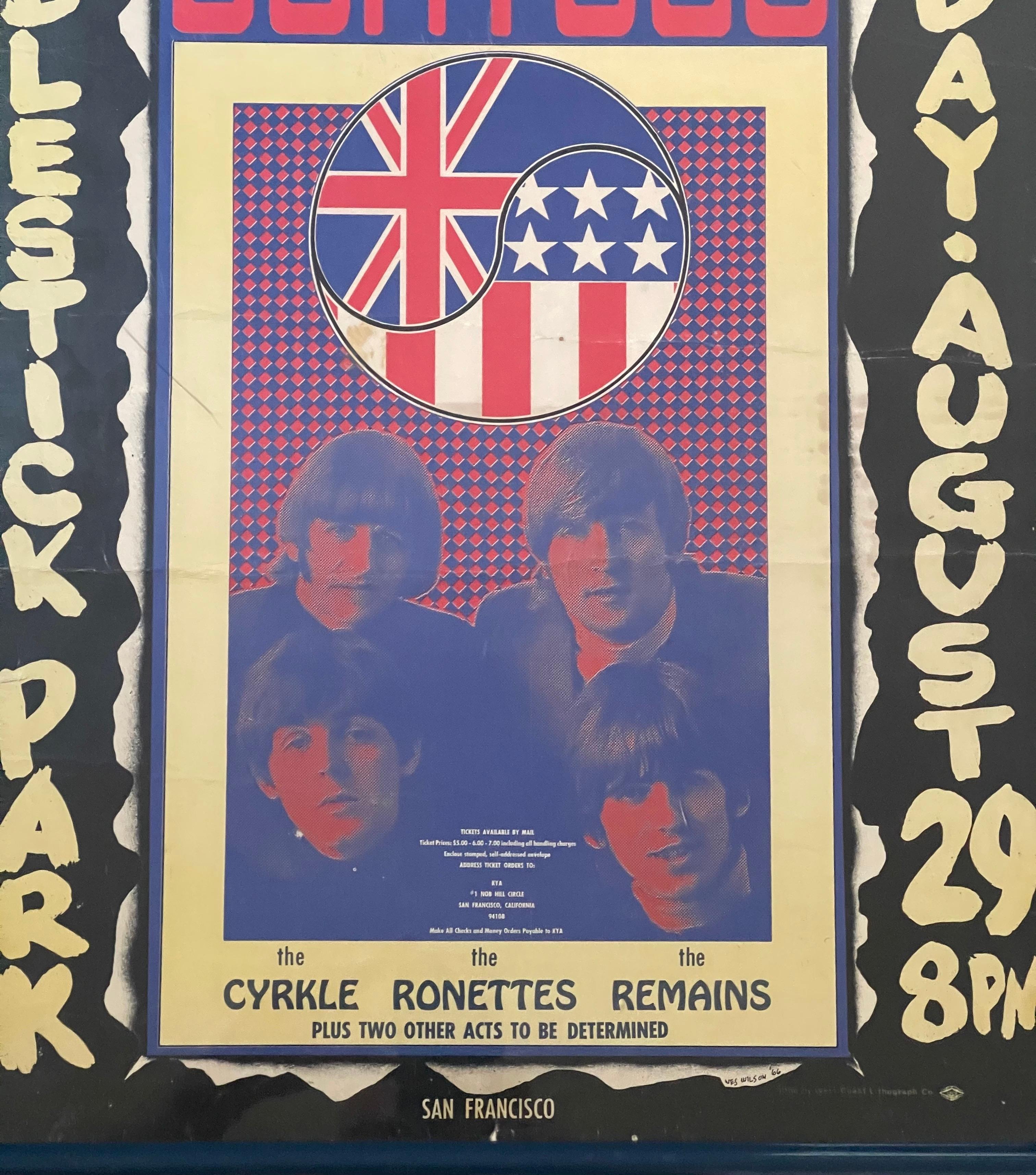 Beatles Concert Poster from Finale at Candlestick Park in San Francisco 1966 at 1stDibs