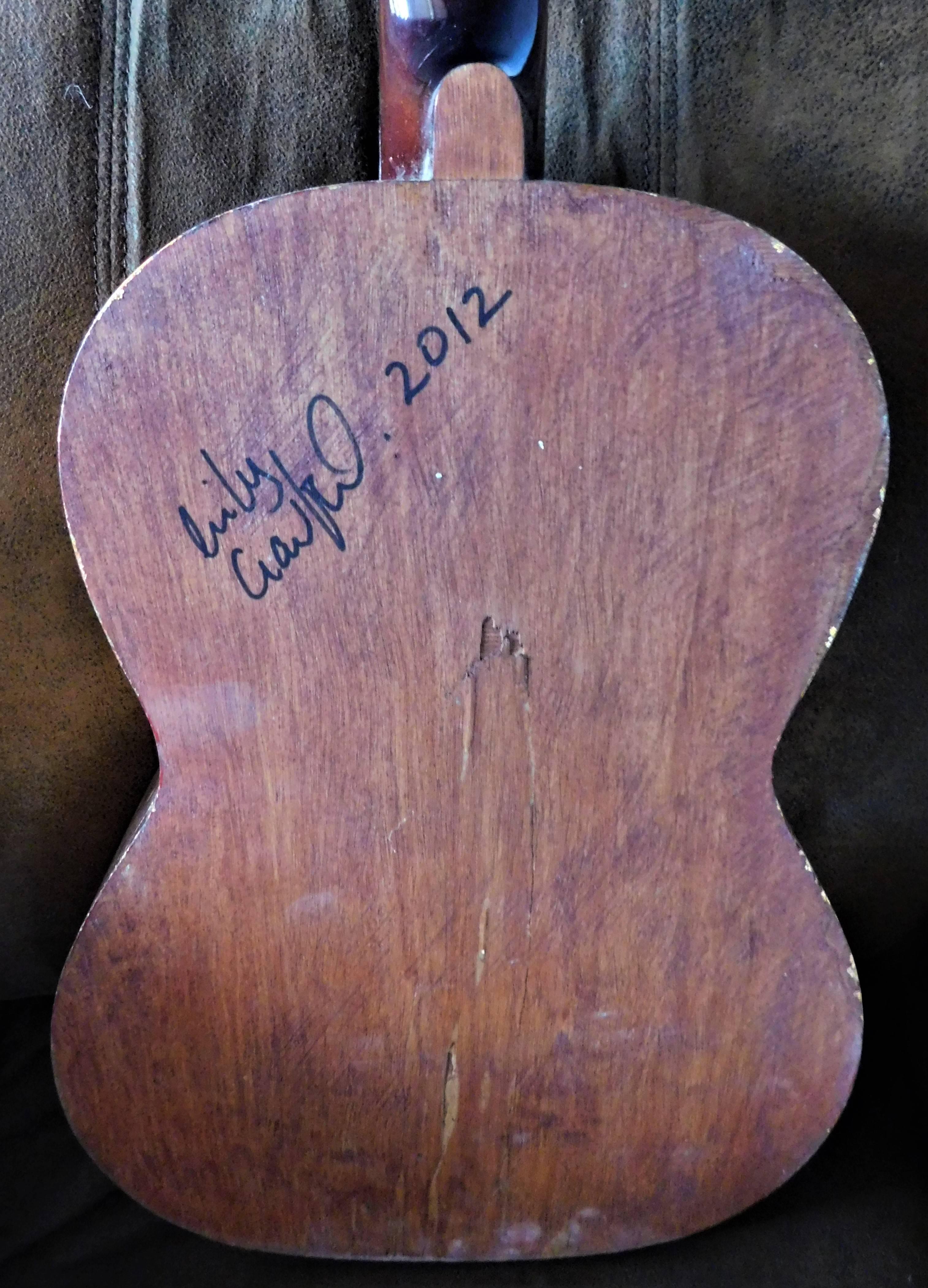 Beatles George Harrison Stained Glass Japanese Acoustic Guitar Artist Signed 1