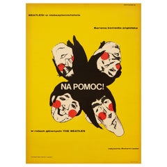 Beatles 'Help!' Original Vintage Movie Poster by Eryk Lipinski, Polish, 1967
