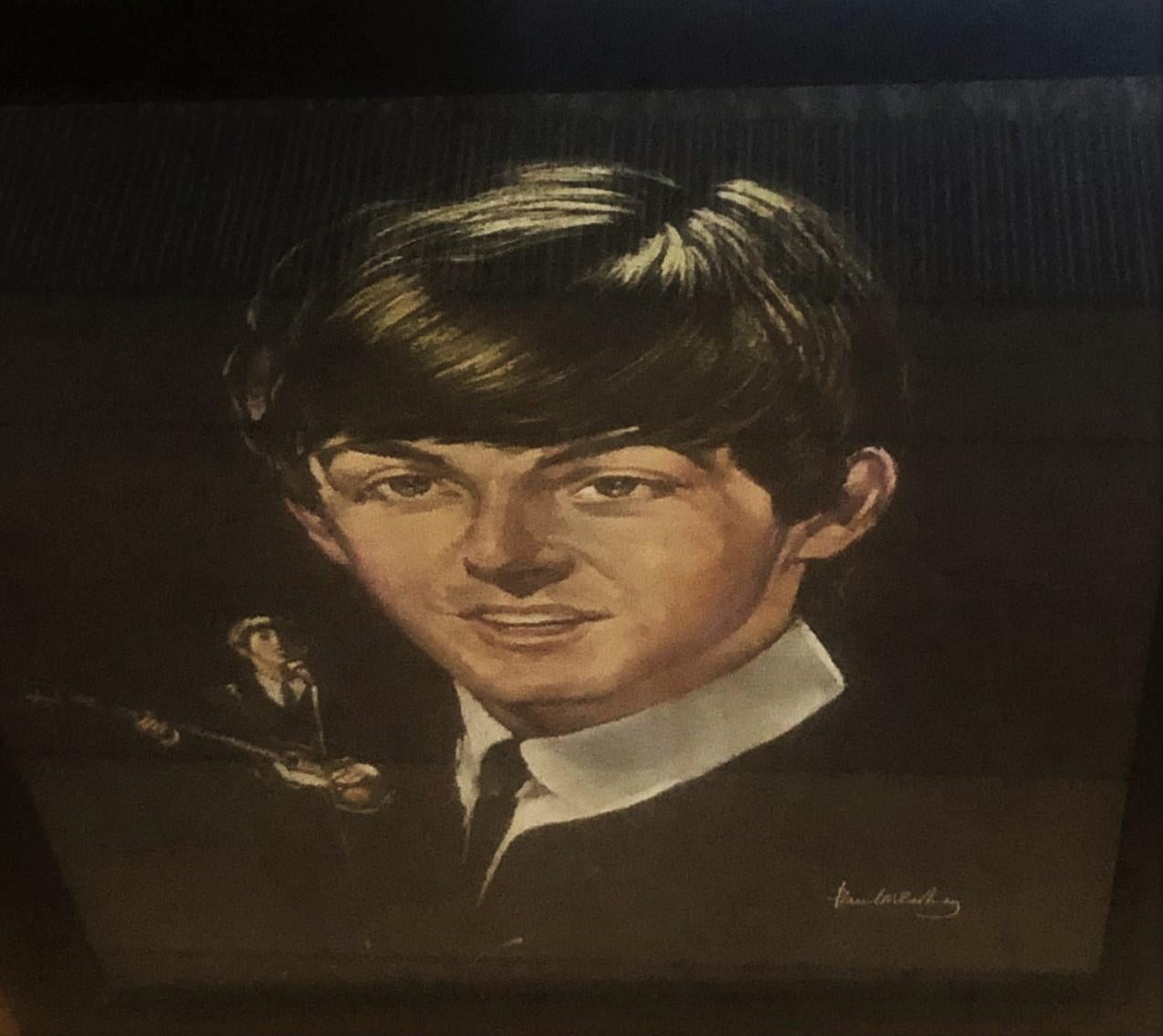 Glass Beatles Portraits Set Original Vintage 1964 Posters Framed Nicholas Volpe