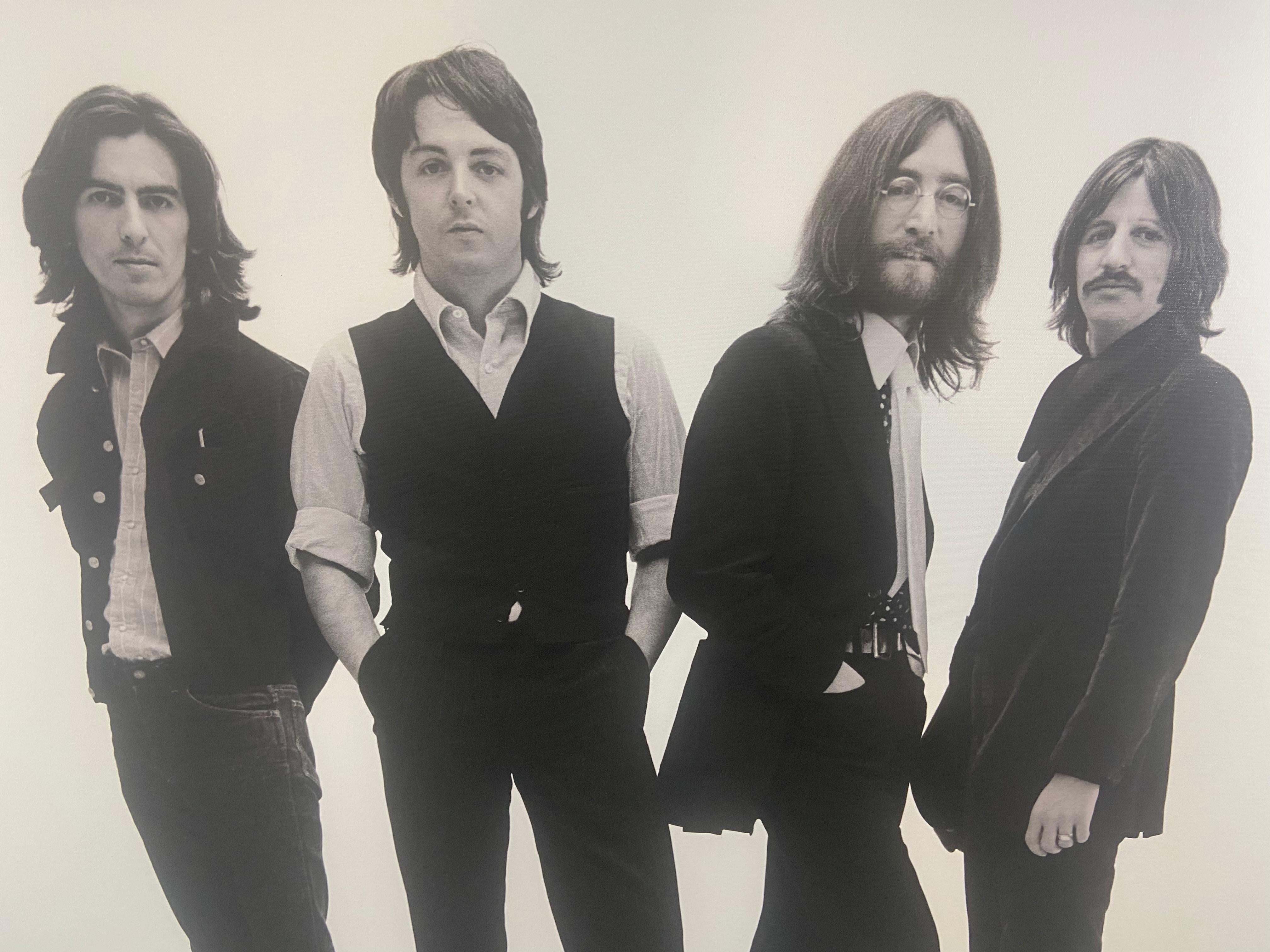 Beatles Rock Band Large Black and White Photography on Canvas by Bruce McBoom In Good Condition In Plainview, NY