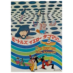 Retro Beatles 'Yellow Submarine' Japanese Film Poster, 1969