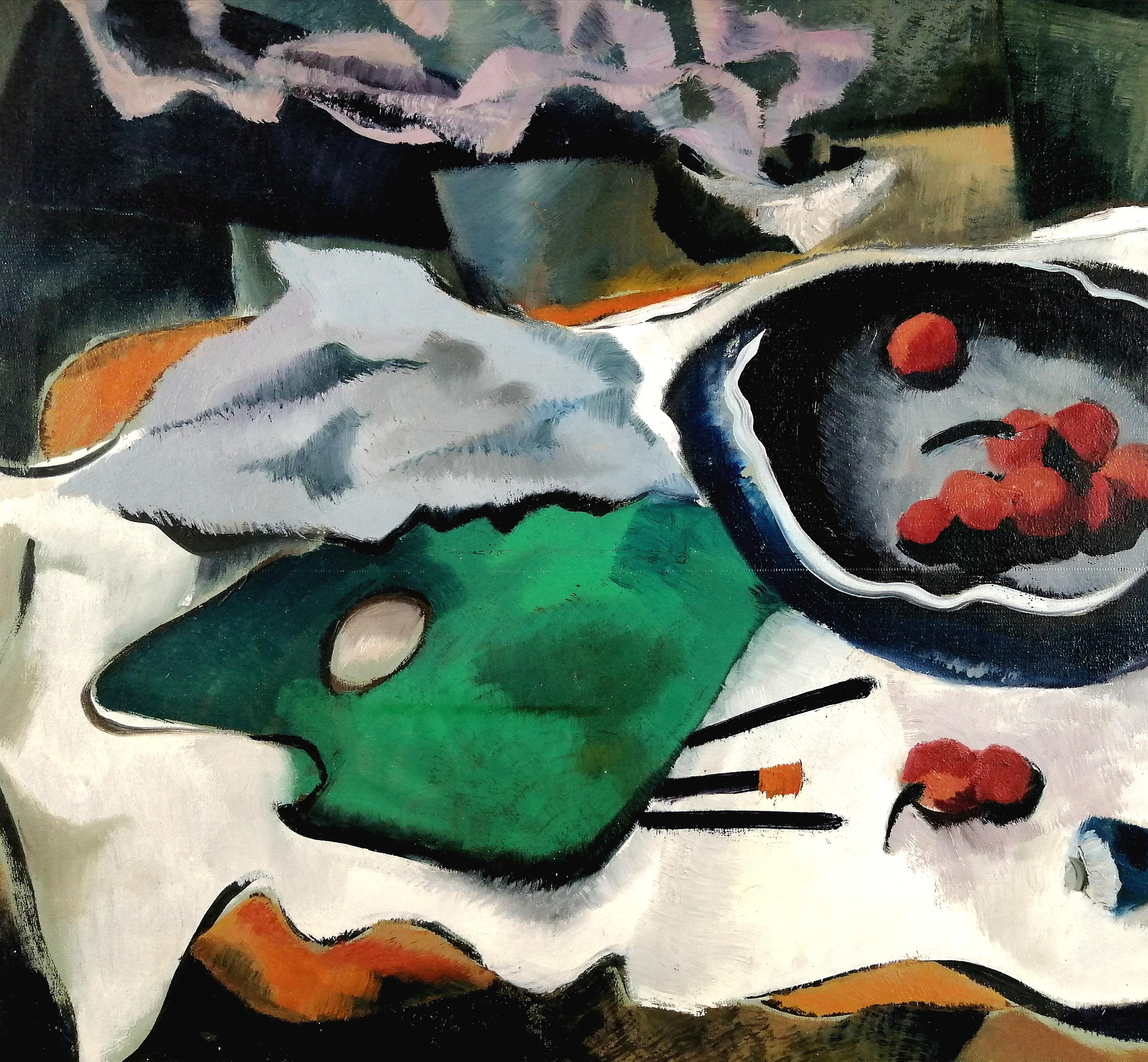 Studio Stillleben – Französisches kubistisches Ölgemälde auf Leinwand, Lhote, Mitte des 20. Jahrhunderts im Angebot 1